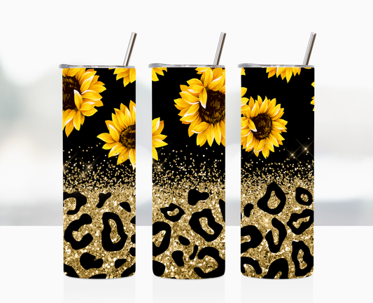 Sunflower Leopard Print Tumbler
